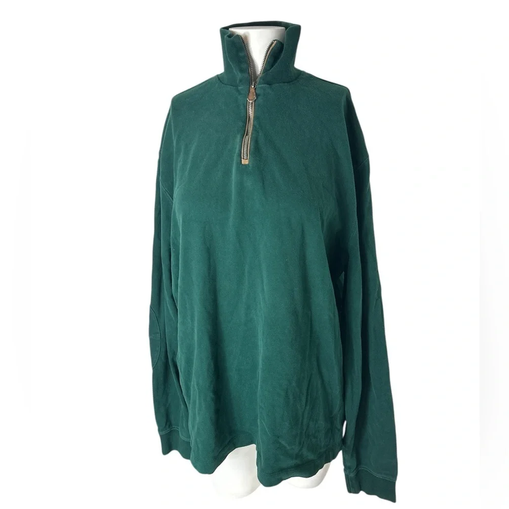 POLO by Ralph Lauren 1/4 Zip Pullover Emerald Green with elbow pads